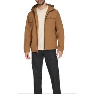 Levi's® Mens Hooded Water Resistant Midweight Raincoat Size L